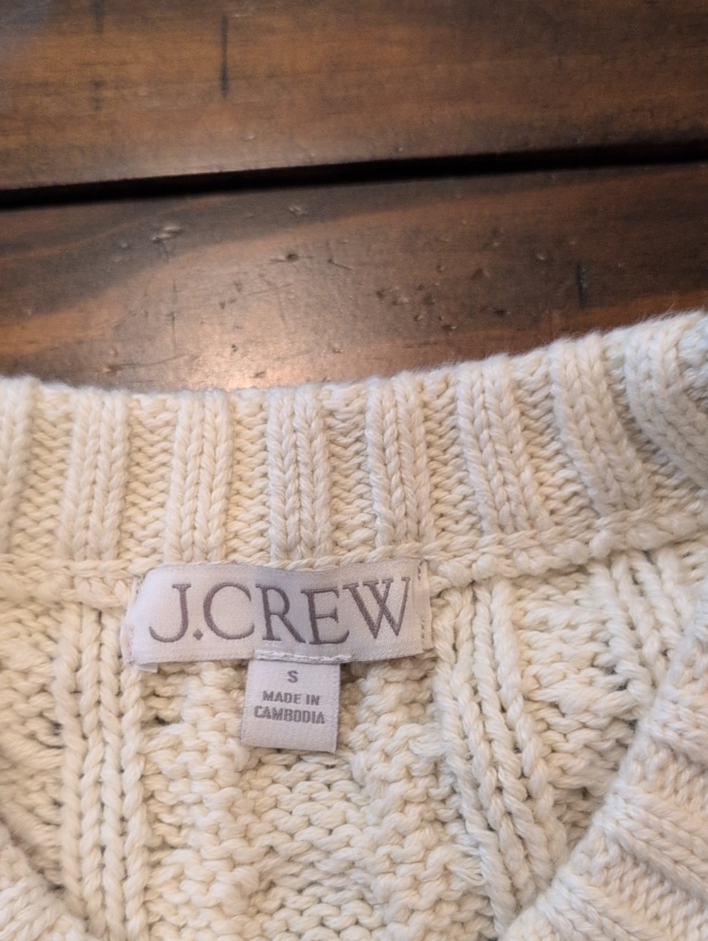 J. Crew Cable Knit Crew Neck Sweater Cotton - Picture 3 of 6